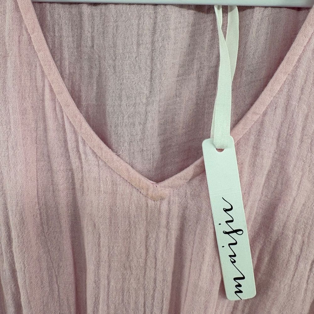 Maisie Light Pink Cotton Tiered Midi Dress | Size XS - Picture 7 of 14